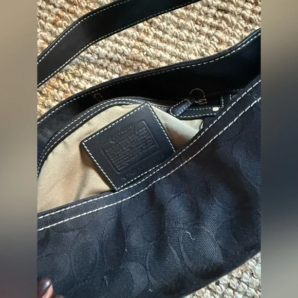 ⚜️ COACH Signature Canvas & Leather Hobo Black Excellent condition ⚜️ - Picture 9 of 16